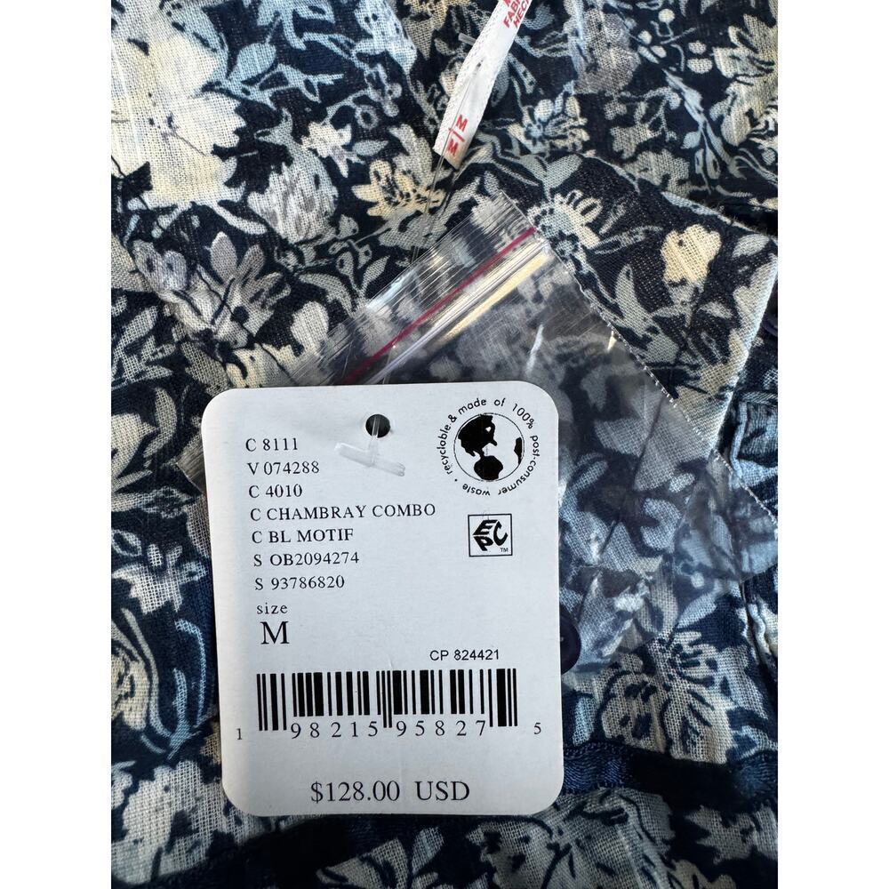 Free People “Chambray Combo” Floral Ruffle Blouse – NWT – Size M – $128 Retail - Picture 6 of 8